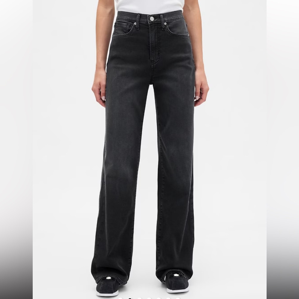 Gap Black High Rise Wide-Leg Sweatpant Jeans